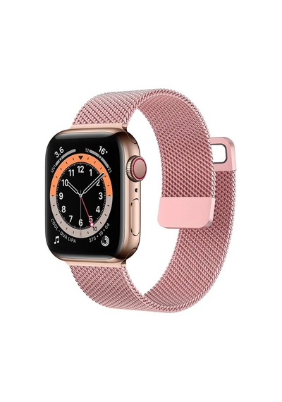 Forzacase Apple Uyumlu  Watch 10 Series 46mm İle Metal Mıknatıslı Kordon Kayış - Fc157 Rose Gold