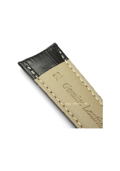 Bizon Deri Saat Kayışı 24Mm Spor Siyah Klipsli Saat Kordonu 305758459