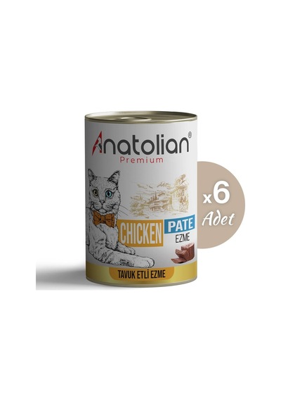 Anatolian Premium Tavuklu Ezme Yetişkin Kedi Konservesi 400 gr x 6 Adet