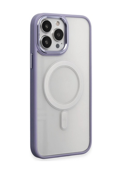 Newface Apple Uyumlu iPhone 15 Pro Max Kılıf Room Magneticsafe Silikon Drnds - 83 - Lila