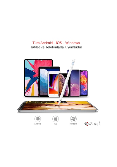 NovStrap Huawei Mediapad T3/T5/T8/T10/T10S/Matepad Uyumlu Active Stylus Dokunmatik Tablet Kalemi