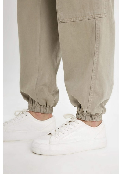 DeFacto Coool Gabardin Jogger Pantolon Normal Bel Basic Düz Kargo Cepli B0454AX24AUKH419