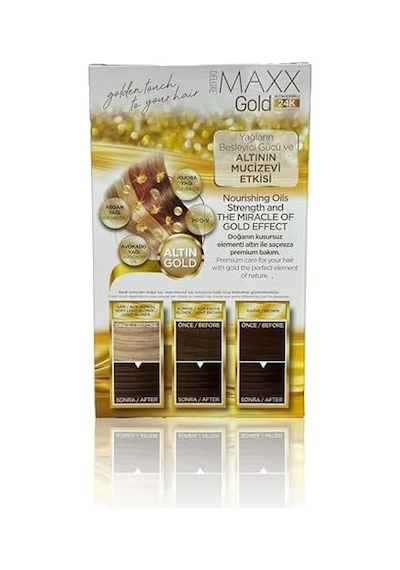 Serisi 24k Altın Parçacıklı Serum İle 1 Kutu 2 X 50 Ml Ve Geliştiriciler Saç Boyası Yoğun Küllü Kumral 7.11