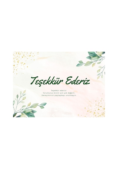 Teşekkür Kartı Sipariş Kartı Tebrik Kartı Paketleme Kartı Kargo Kartı Not Kartı 100 Adet - Bej - 181