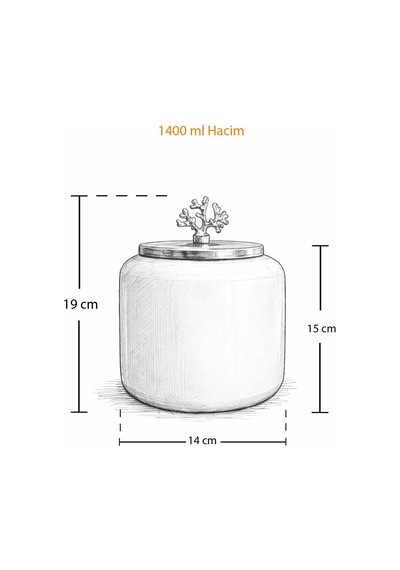 Kahve Köşesi - 1.4 L Siyah Dik Çizgi Baharatlık Gold