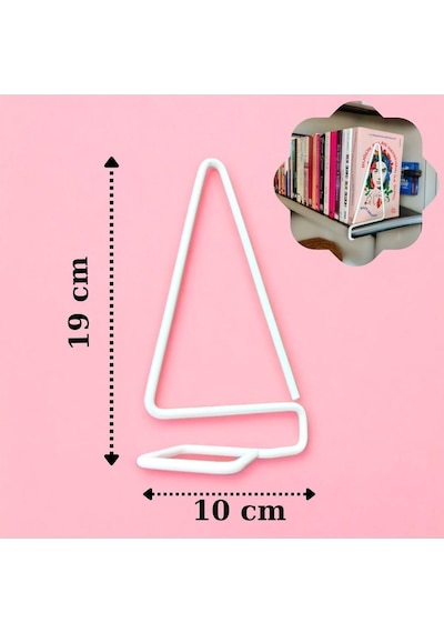 Eceaksesuar Kitap Tutucu Ve Metal Kitap Desteği 2'li Paket Beyaz