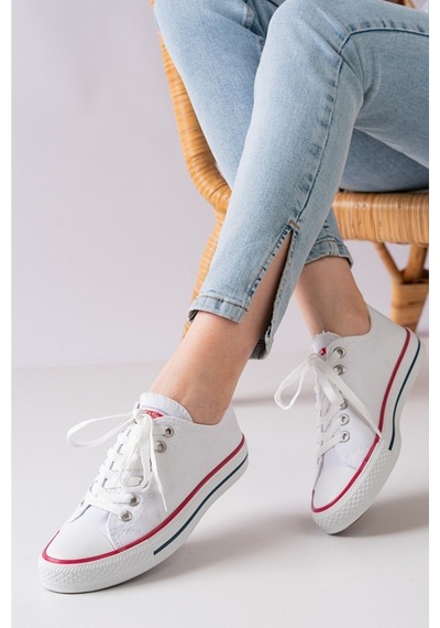 N Moda Unisex Keten Ayakkabı Spor Ayakkabı Günlük Sneakers Kısa Beyaz