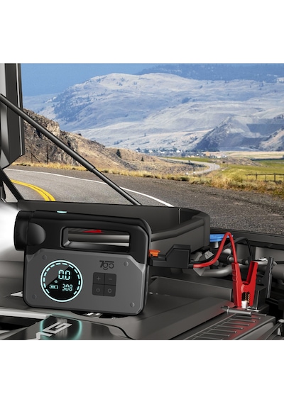 7go 7a2 8000mah Akü Takviyeli Hava Pompası 1000a Jump Starter, 150 Psı Dijital Lastik Şişirme Kompre