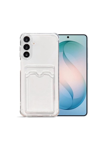 Samsung Galaxy Uyumlu S26 Plus Kapak Kamera Korumalı Kartlıklı Darbe Emici Özellikli Şeffaf Silikon Kılıf