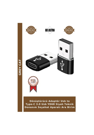 Dönüştürücü Adaptör Usb To Type-c 3.0 Usb Yd68 Siyah Teknik Donanım Seyahat Aparatı Ara Birim