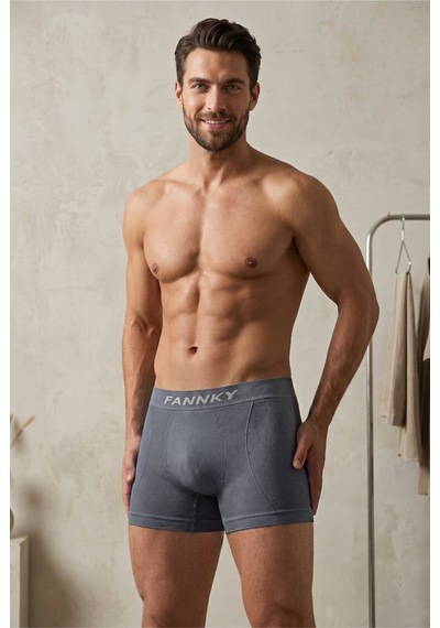 Womanandkids Night Gri Erkek Casual Comfort Günlük Boxer