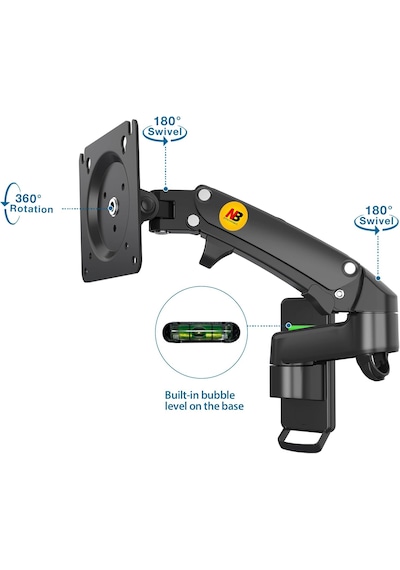 Nb North Bayou F150 1 Adet Tv / Monitör Takılabilen, 17" - 35" Uyumlu, Amortisörlü, Kablo Kanallı, 3-12 Kg Destekli, 360 Dönebilen Duvar Askı Aparatı Nb-f150-g