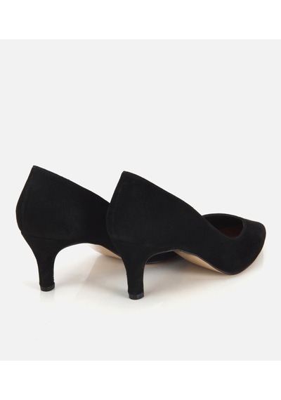 Hotiç Kadın Süet Deri Siyah Kısa Topuklu Stiletto 01ayh321890a100 01ayh321890a100 Siyah