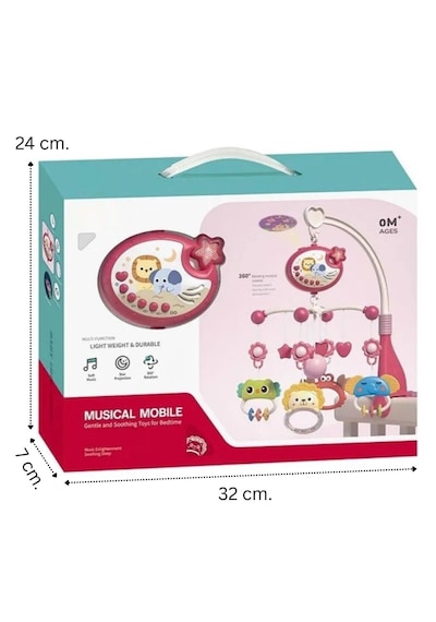 Bebek Dönencesi Müzikli ve Işıklı Çıngıraklı Projektör Pembe