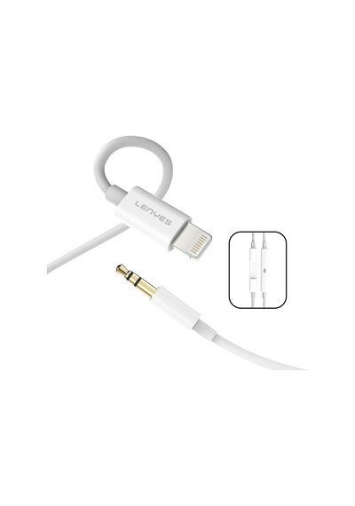 Lenyes Ax106 Lightning To 3.5mm Aux Audio Kablo 1m Beyaz Beyaz