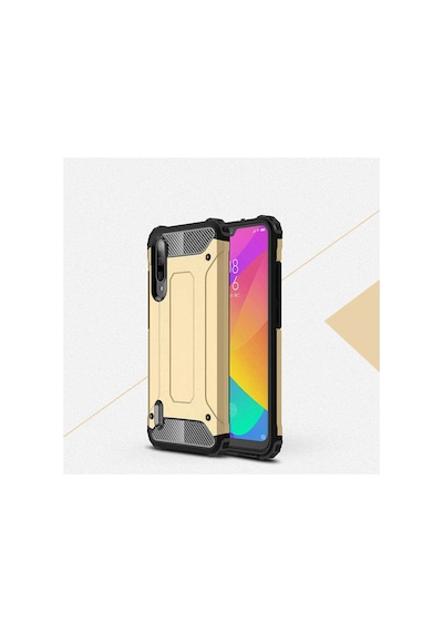 Ekılıf - Xiaomi Mi 9 Lite Uyumlu Kılıf Çift Katman Zırh Tank Crash Military Kapak - Gold