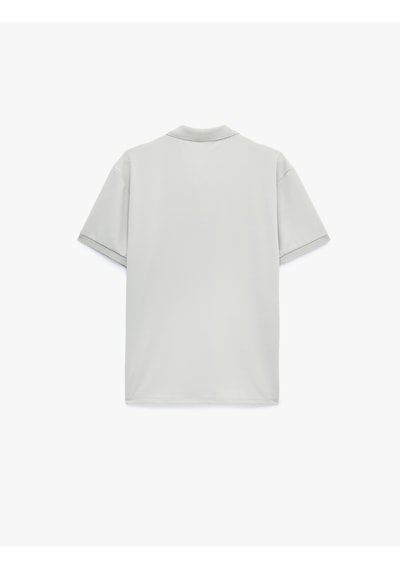 Koton Kısa Kollu Düğmeli Polo Yaka Slim Fit Tişört Gri 6sam10077mk