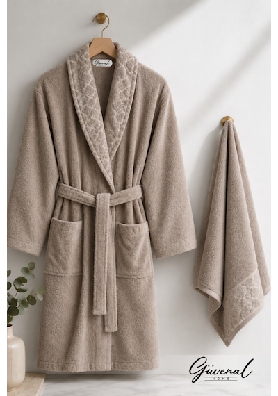 Layla Soft Unisex Bornoz Bornoz Erkek Bornoz Kadın Bornoz Hediyelik Sabahlık Çeyiz Kahverengi