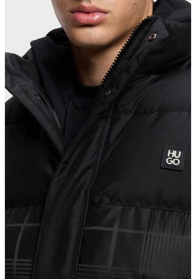 Hugo Kapitoneli Regular Fit Dik Yaka Şişme Mont Erkek Mont 50570791 001 Siyah