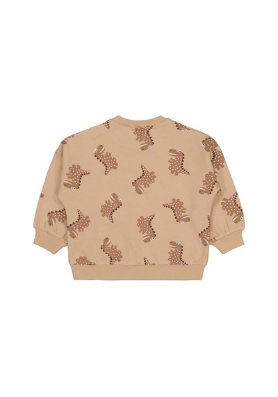 Civil Baby Benekli Dino Empirme 6-18 Ay Sweatshirt - Kahverengi Sütlü Kahve