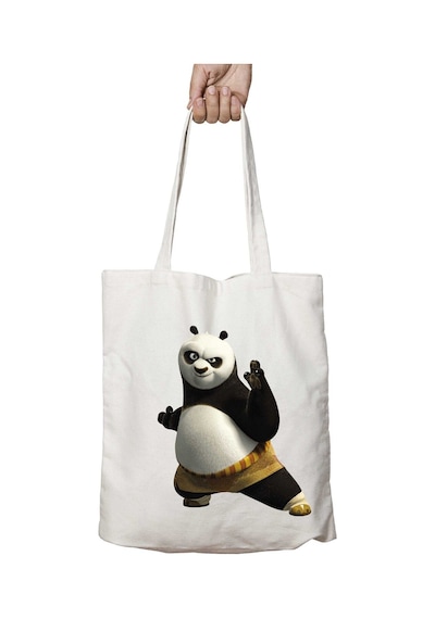 Art Hediye Kung Fu Panda Aa İki Taraf Kalıcı Yıkanabilir Okul Plaj Omuz Bez Çanta Çok Renkli