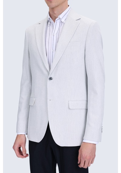 Hatemoğlu Gri Comfort Fit Mono Yaka Klasik Ceket