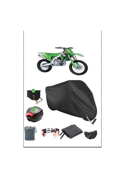 Siyah Kawasakı Kx 250 Arka Çanta Kilit Uyumlu Su Geçirmez Branda Motosiklet