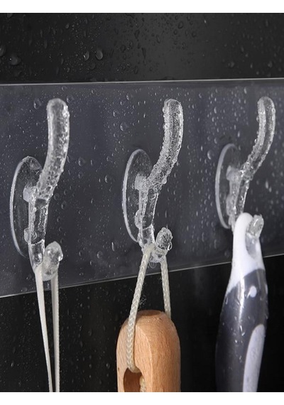 5 Adet Kendinden Yapışkanlı Güçlü Askı Şeffaf Kaliteli Dayanıklı Plastik Turuncu Tm Diğer
