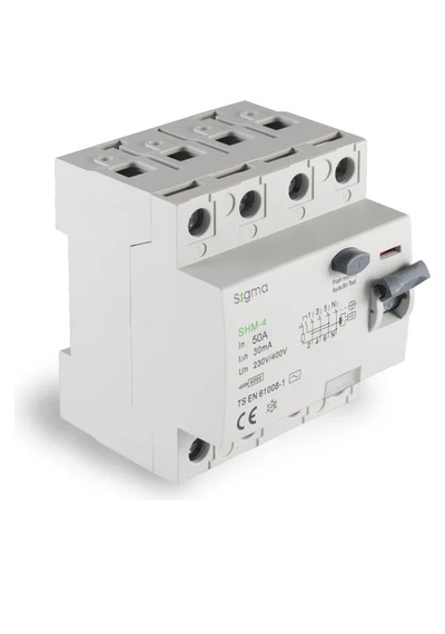 SHM4050030 4 Kutuplu 50A 30mA Kaçak Akım Koruma Rölesi
