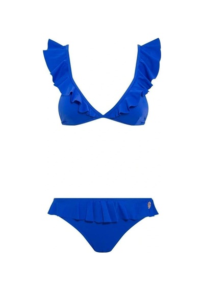 U.S. Polo Assn. Kadın Saks Mavi Bikini Takım Saks Mavi