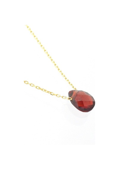 Garnet Damla Taşlı Kolye Sarı