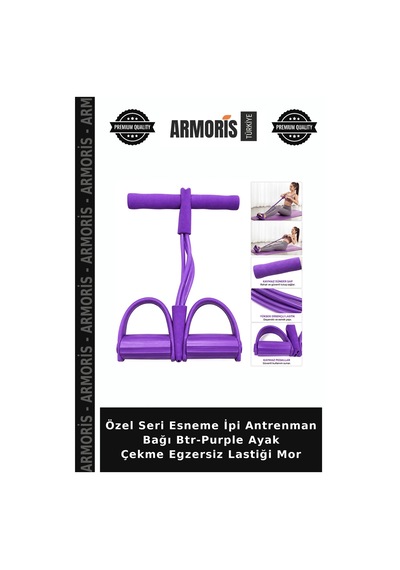 Özel Seri Esneme İpi Antrenman Bağı Btr-purple Ayak Çekme Egzersiz Lastiği Mor