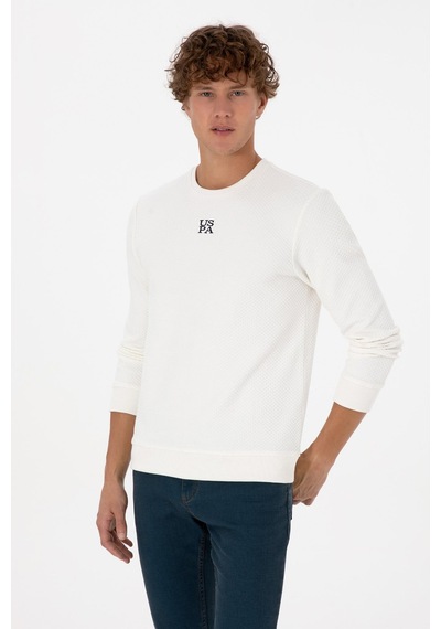 U.S. Polo Assn. Erkek Regular Fit Bisiklet Yaka Krem Sweatshirt 2237151