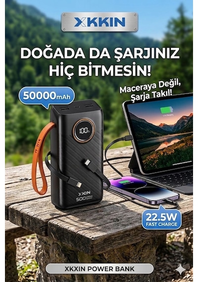 Lenovo Idea Tab Plus Tb361fu 12.1'' Uyumlu 50000 Mah 22.5w Hızlı Şarj Powerbank Siyah