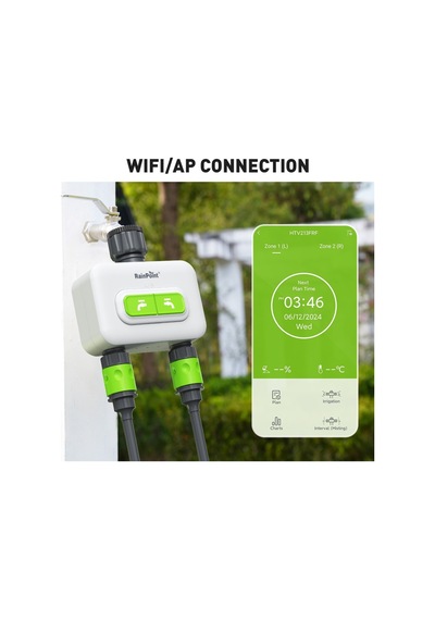 Htv213frf Mini Dijital 2-çıkışlı Wifi'li Kablosuz Hortum Su Zamanlayıcısı Ve Mini Bux Hub