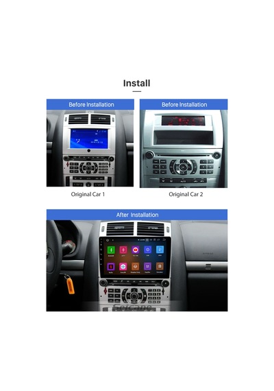 Peugeot 407 2004-2008 Multimedya Navigasyon Usb Kamera Carplayer 6 Ram
