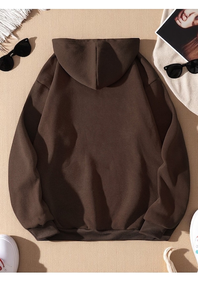 Uyguntarz Unisex Born To Read Baskılı Oversize Sweatshirt Kahverengi