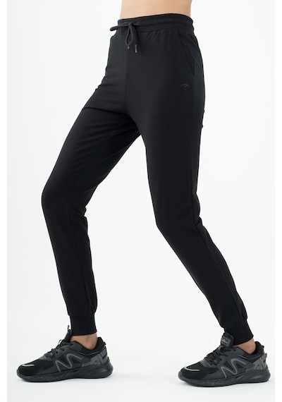Maraton Sportswear Regular Kadın Ribana Paça Basic Siyah Eşofman Altı 22181-siyah Siyah