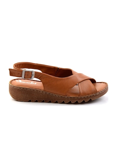 Bambi Taba Leather Kadın Sandalet K05087404103 Taba