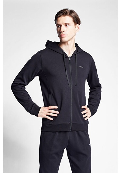 Lescon Erkek Fermuarlı Kapüşonlu Sweatshirt 25s-1241-25b Siyah