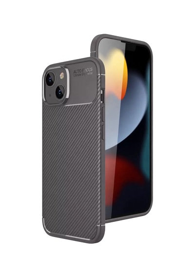 Newface Apple Uyumlu iPhone 15 Kılıf Auto Focus Karbon Kapak - Gri