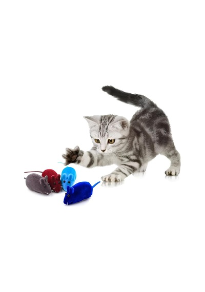 4'lü Set Sesli Fare Kedi Oyuncağı Renkli Ve Eğlenceli Kedi Av Oyuncakları