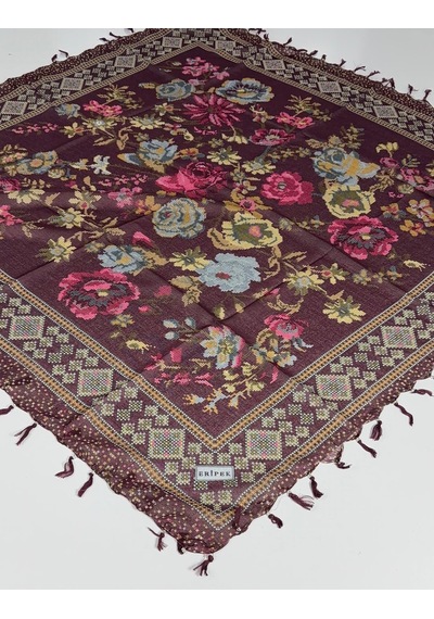 Eripek Sökme Boncuklu Tülbent 06357 Bordo