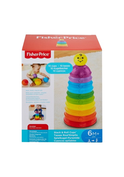 Fisher-price Numaralı Ve Sevimli Yüz Temalı Renkli Plastik Kaplar Bebekler İçin İnce Motor Becerisi Geliştirici Oyuncak