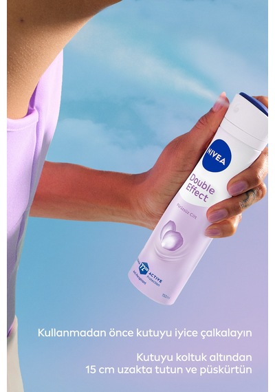 Kadın Sprey Deodorant Double Effect 150ml, 72 Saat Anti-perspirant Ter Koruması,pürüzsüz Koltuk Altı