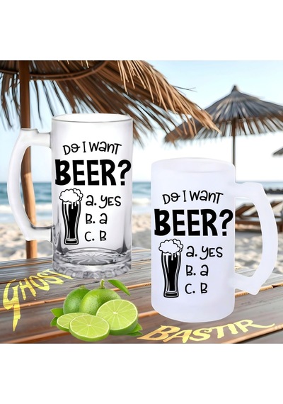 Bira İstiyor Muyum Buzlu Ya Da Buzsuz Bira Bardağı