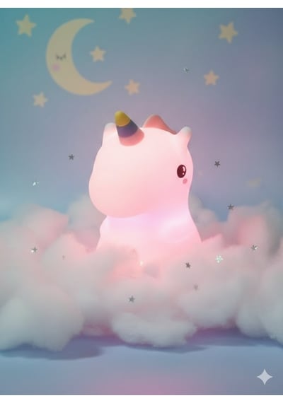 Dekoratif Aydınlatma Sevimli Unicorn Silikon Renk Değiştiren Led Usbli Çocuk Odası Gece Masa Lambası Çok Renkli