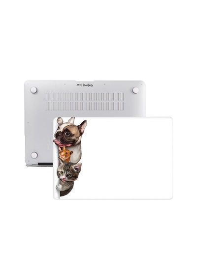 Apple Uyumlu MacBook Pro Kılıf 13inç M1-m2, Animal01nl Type-c'li Model A2338 A2289 A2251 A1706-08 A1989 A2159 İle Beyaz