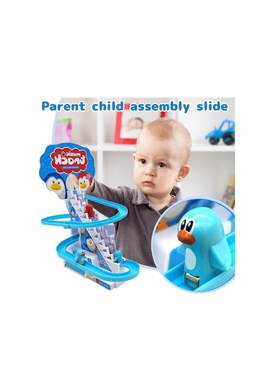 Oyuncak Penguen Kaydıraklı Işıklı Sesli Dön Dolaş Kaydıraklı Merdivenli Penguen
