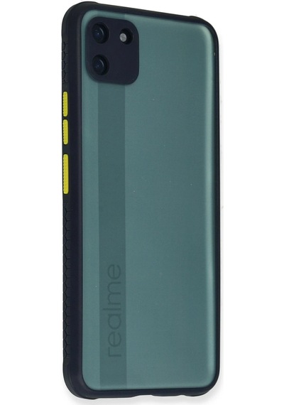 Newface Realme C11 Kılıf Miami Şeffaf Silikon Lvsqvr - 87 - Lacivert